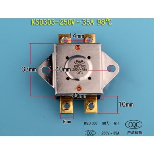 1PC Double Pole Temperature Controller KSD303 35A 98° 306 60A 95° for MIDEA HAIER Electric Water Heater