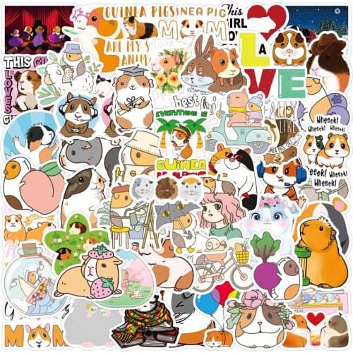 10/30/50PCS Cute Cartoon Cavia porcellus Animal Stickers Laptop Phone Guitar Suitcase Bike DIY Graffiti Sticker Decal Kid Toy