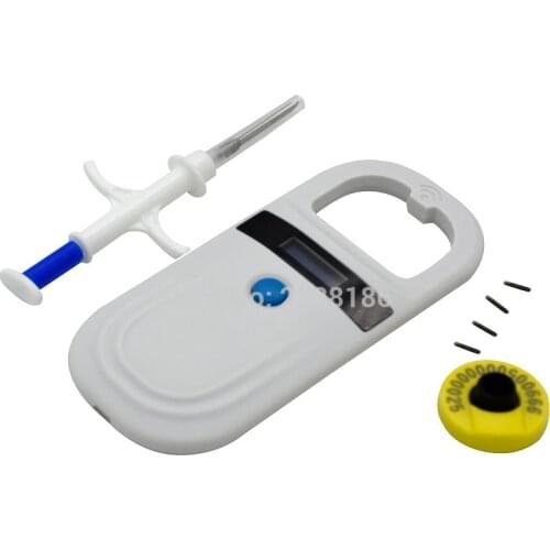 100pcs ISO11784 Pet Microchip Syringe Rfid chip implant Vet Injector Animal ID Dog Tag Mini size 1.25X7mm+1 pcs WS150 pet reader