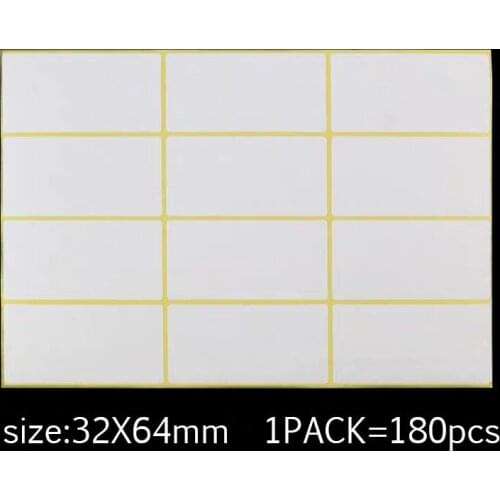180pcs/pack Stationery Label/Sticker White Label Write Name Sticker 32x64mm Blank Sticker Label Child Stationery Stickers