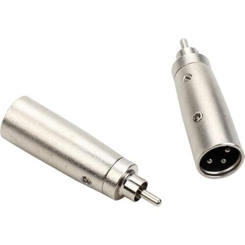 2Pcs 3Pin XLR male to RCA Male AV male Plug Audio Cable Cord Microphone Adapter Audio Converter Adaptor