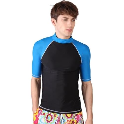 2017 Summer Short Sleeve Wetsuits T-Shirt Man Sun UV Protection Swimwear Rash Guard Man Basic Skins Tees & Diving Swimming Tops