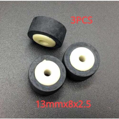 3pcs 13mmx8x2.5 car retractor press belt pulley deck audio pressure recorder cassette deck pinch roller tape Card Seat Stereo
