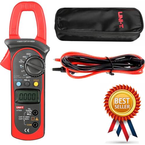 UNI-T UT203 400A AC DC Digital Clamp Meter Resistance,Frequency Test Duty Cycle Relative Measurement Digital Hold Auto Shutdow