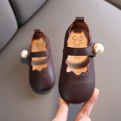 Kids Flat Shoes Childrens Casual Sandals School Girls Princess Pu Leather Shoes Non-Slip Kids Retro Toddler Soft Bottom Loafer