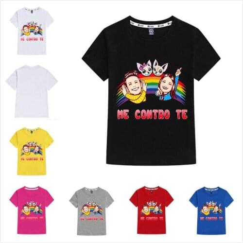 New Summer Children Me Contro Te Print Short Sleeve T-Shirts Baby Boys Girls Cartoon Design Tshirts Kids Tops Tees Boys Costumes
