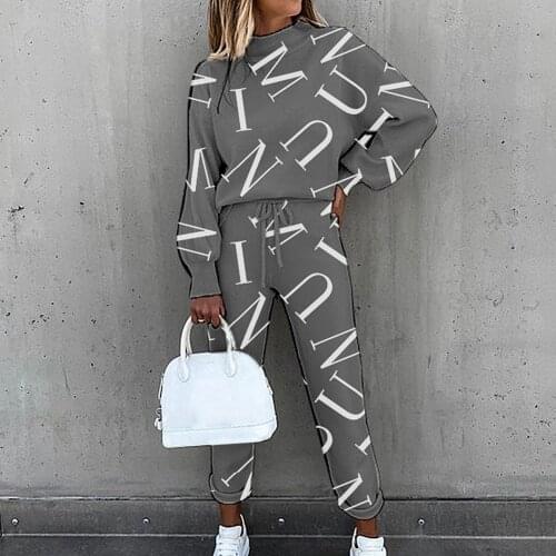 Two Piece Set Pullover Sweater Tracksuit Women High Waist Knit Wide Leg Pants Women Suit 2 Piece Set Women Winter 2021