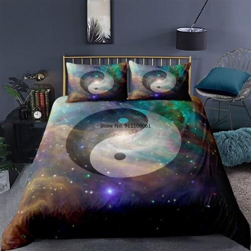 Yin and Yang Bedding Set 3d Pattern 2/3pcs Duvet Cover Set Single Twin Double Full Queen King Adults Luxury Bedroom Decor
