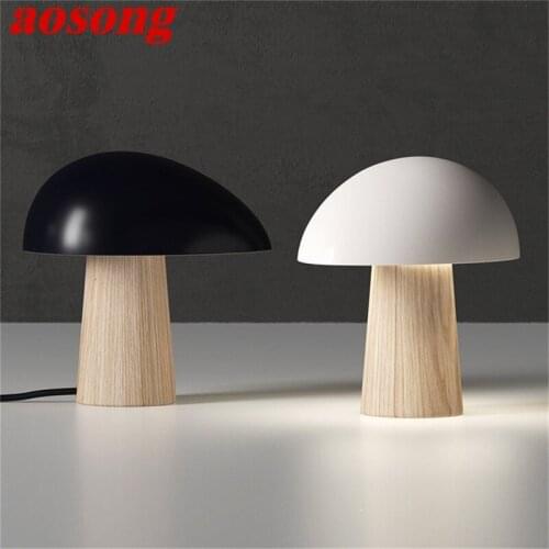 AOSONG Creative Table Lamps Modern LED Mushroom Desk Light for Home Bedroom Decoration