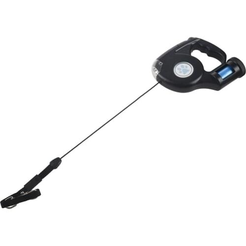 LBER 4.5M LED Flashlight Extendable Retractable Pet Dog Leash Lead with Garbage Bag