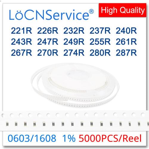 LoCNService 0805 1% 5000PCS 221R 226R 232R 237R 240R 243R 247R 249R 255R 261R 267R 270R 274R 280R 287R 2012 Resistor OHM