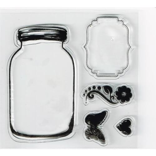 Mini Jar Stamps Vintage Blank Frame Scrapbooking Stamps Clear Rubber Silicone Stamps