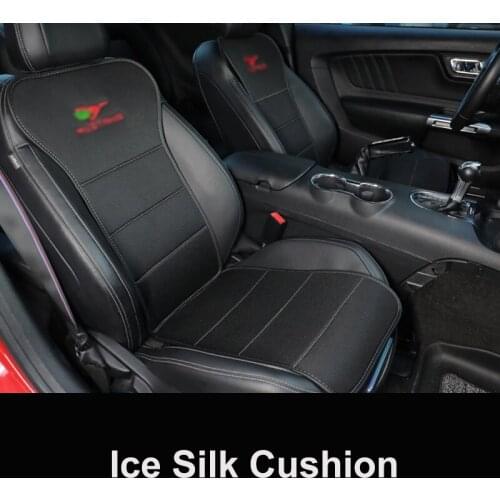 TAJIAN Car Interior Modification Special Ice Silk Cushion Nylon Half Pack Seat Breathable Kit Retrofit For Ford Mustang 15-20