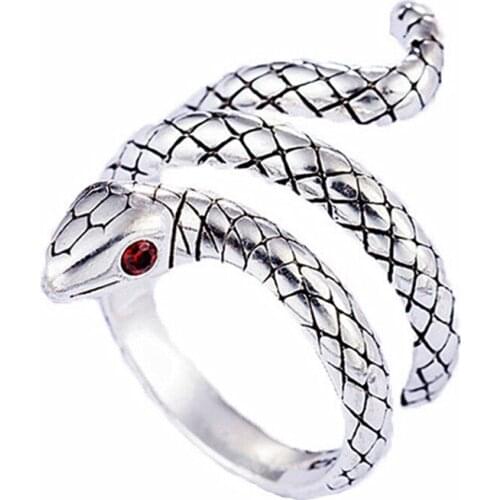 Fashion Silver Trendy Snake Animal Lady Finger Rings Original Jewelry For Women Open Party Ring Girls Students Gift