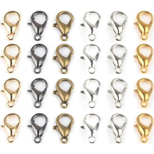 Fashion Jewelry Accessories Alloy Lobster Clasp Hooks Buckle 10x5mm/12x6mm/14x7mm For Diy Bracelet Necklace Connector Making