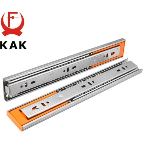 KAK 10" - 22" Stainless Steel Drawer Slides Soft Close Drawer Track Three-Section Drawer Rails Cabinet Roller Furniture Hardware