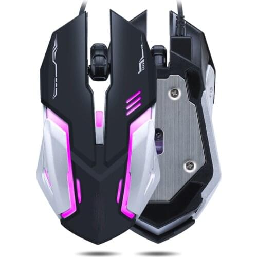 NEW for T-WOLF V5 Gaming Mouse Wired [2400 DPI] [Breathing Light] USB Computer Mice RGB Gamer PC Gaming Mouse 4 Buttons for PC