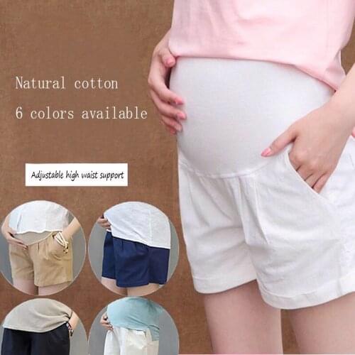 2021 New Summer Maternity Pants Women Pregnant Pants Thin Loose Pregnancy Shorts Belly Support Shorts Cotton Womens Pants