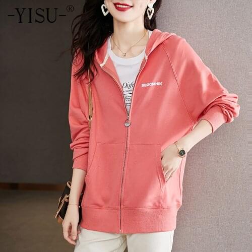 YISU Autumn Women Sweater Cardigan Hooded collar Long sleeve Tops Knitted Cardigan Casual Fashion zipper Sweater Cardigan