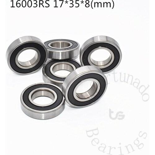 16003RS 17*35*8(mm) 1Piece bearing ABEC-5 16003 16003RS rubber sealing type chrome steel deep groove bearing