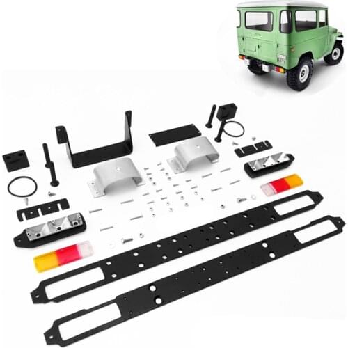 Rc Toys Model Cars Metal Rear Bumper W/ Lights Kits For 1/10 Scale Remote Control Toy 4WD Gelande II Cruiser FJ40 Part Accessory