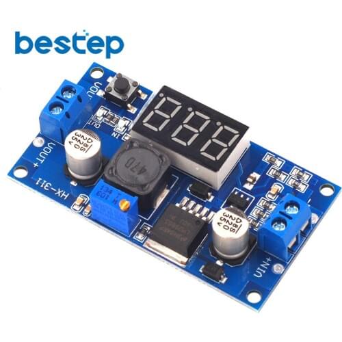 DC-DC Adjustable Power Supply Module LM2596 DC/DC 2.5V~36V to 1.25V~35V Voltage Regulator Module with LED Voltmeter