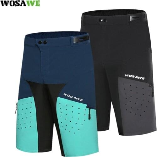 WOSAWE Cyling Shorts Cargo Shorts Men Summer Loose Straight Short Breathable Knee Length Shorts Outdoor Sport Shorts