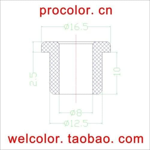 Silicone rubber Hollow plug push in grommet single hole Motor Torque Bung Open hole 15/32" OD 1/2" 12.5mm ID 8mm 5/16" 8 8.0 mm