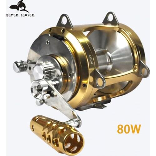 80W Super Strong Fishing Trolling Reel Overhead Jigging Conventional Reels Ocean Fishing Reel For Boat Heavy Duty Fishing Wheel