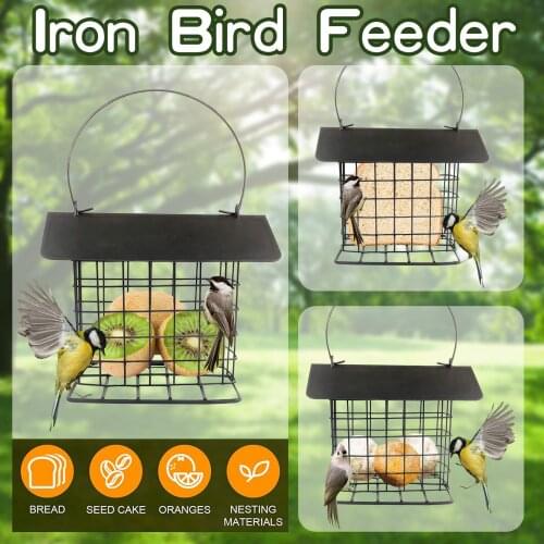 Outdoor Field Hanging Bird Feeder Metal Roof Hanging Bird Geeder Garden Decoration Feeder Washable Bird Feeder Garden Decoration