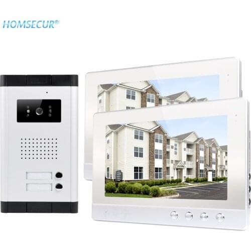 HOMSECUR 10.1" Multi Apartment Video Doorbell Security Intercom Electric Lock Supported XC061-2/XC111-2+XM101-S/W