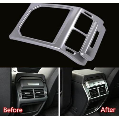 YAQUICKA Auto Car Rear Row Air Outlet Vent Frame Trim Anti-kick Panel Cover Sticker For Land Rover Range Rover Evoque 2015 2016