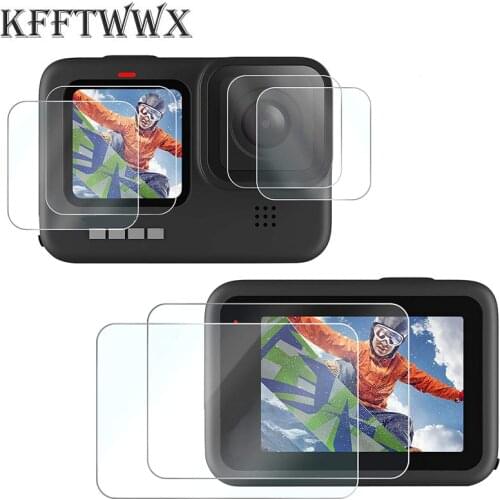 KFFTWWX for Gopro Hero 9 Black Tempered Glass Screen Protector Lens Protective Film for Go pro 9 Action Camera Accessories Kit