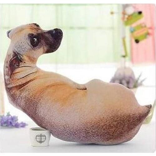 3D Simulation Cute Dog Printed Throw Pillow Lifelike Animal Funny Dog Head Cosplay Children Favorite Toy Cushion for Home