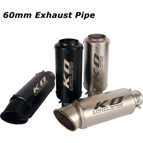 60mm Universal Motorcycle Exhaust Tips Black Escape Muffler Tail Pipe Short for Dirt Bike ATV Scooter