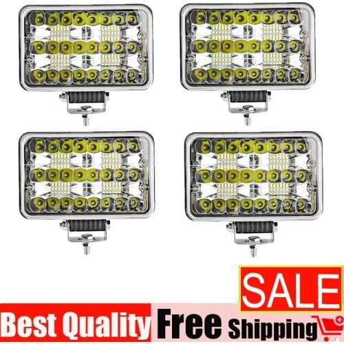 7inches 48smd Kectang Led Work Light High And Low Beam Light Waterproof lp67 Spot Headlight Agricultural Vehicle Boat