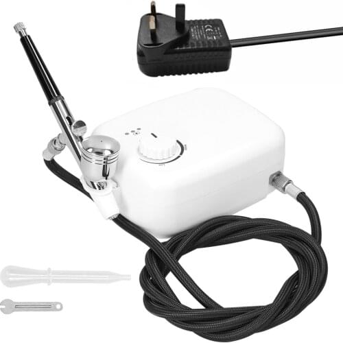 Multi-purpose Professional 0.3mm Airbrush Non-oil Type 15-25PSI Air Pump Set for Model Making Art Painting