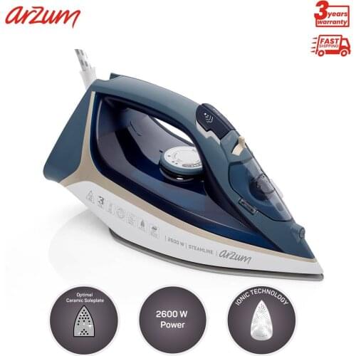 Arzum Steamline Iron Warm-Up Explosive Garment Steamers Heater Ceramic Base Vertical Steam Feature Water Spray 320 Ml Water Tank Capacity 120 Gr Shock Of Steam Adjustable Temperature Vertical Steam Feature Anti-Drip