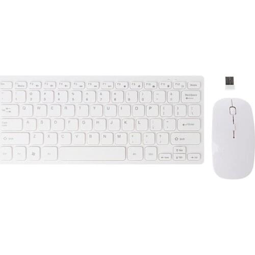 Wireless 2.4GHz Mini Keyboard Ultra-Thin Mouse Mice Set for Desktop Laptop R9JB