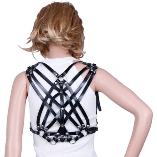 Belt Stockings Harness Bra Leather Body Bondage Cage Sculpting Punk Harajuku Harness Bustier Corset Sculpting Chest Waist Belt