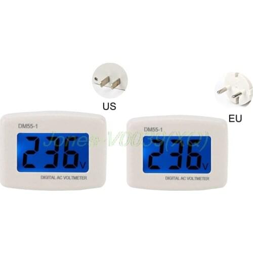 DM55-1 Digital LCD Voltage Test Monitor AC 80-300V Plug In Volt Meter Voltmeter Tester Tool