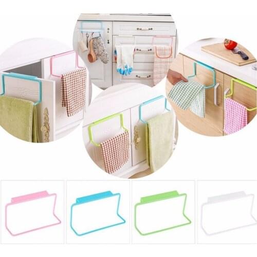 Cabinet Door Back Towel Holder Plastic Indented Towel Hanging Multi-purpose Kitchen Hanger Rack