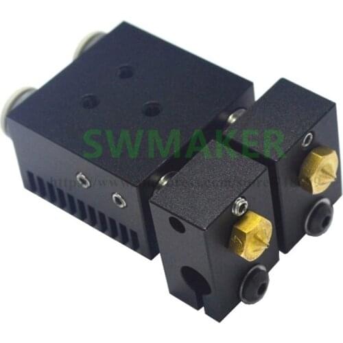 E3D Chimera Plus Dual Extrusion Head 20mm Nozzles Spacing 2 in 2 out Hotend Kit for 3D Printer Parts Accessories