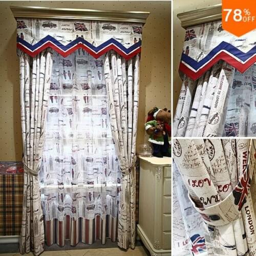 Flag Navy style white seaman quality the blind Vivian british style newspaper the finished curtain child boy Blinds the tulle