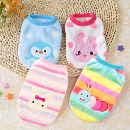 Fleece Dog Clothes Cartoon Puppy Pet Clothing For Dogs Coat Winter Warm Dog Vest Cat Clothes For Dogs Outfit Chihuahua Yorkshire