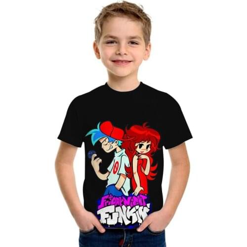Boys Short-sleeved T-shirt 2021 New Fashion Summer Childrens Friday Night Funkin Anime Summer Clothes Boys Girls Manga Tshirts