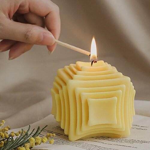Geometry Candle Silicone Mold Handmade Ornament Plaster Soap Aroma Candle Wax Mold for Candle Making Mousse Cake Mold Home Decor