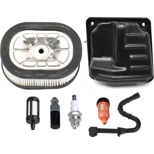Muffler Silencer / Dual Port Exhaust Tune Up & Air Filter Fuel Tube Pipe Kit For Stihl 044 046 MS440 MS460 Chainsaw Rebuild