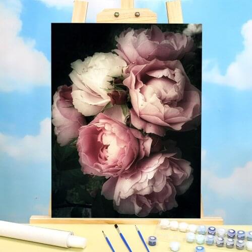 Flower Rose DIY Painting By Numbers Set Acrylic Paints 50*70 Boards By Numbers New Design For Children For Handicraft