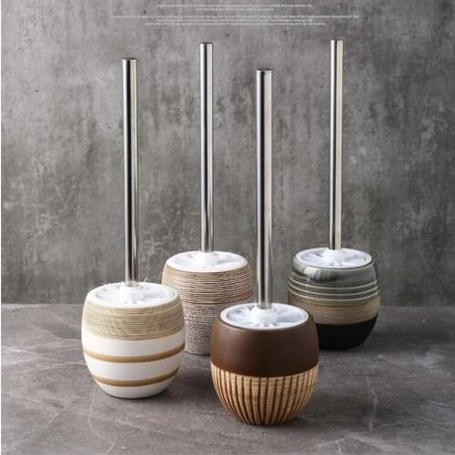 Classical Toilet Brush Holder Ceramic Bath Hardware Sets Durable Type ABS Toilet Brush Holders Bathroom Accessories